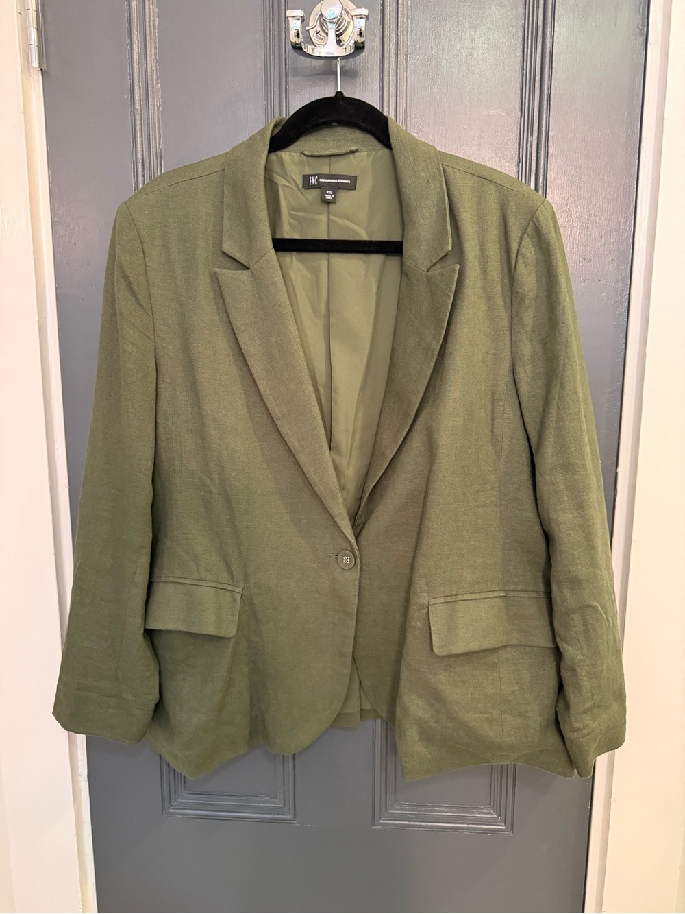 INC international Concepts Green Single-Button Blazer